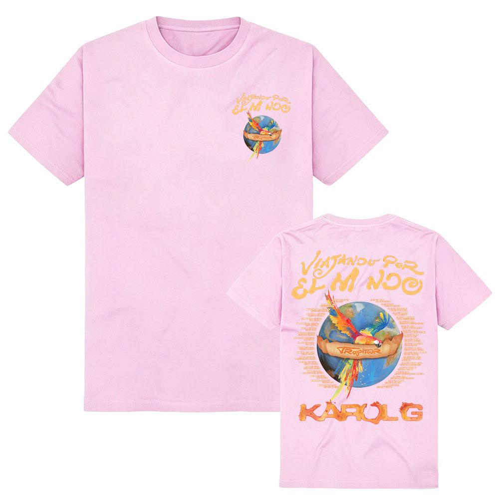 KAROL G VIAGGIANDO PER IL MONDO TROP TOUR 2026 Maglietta Estate Cotone Manica Corta Magliette da Donna Grafica Merch Unisex Streetwear