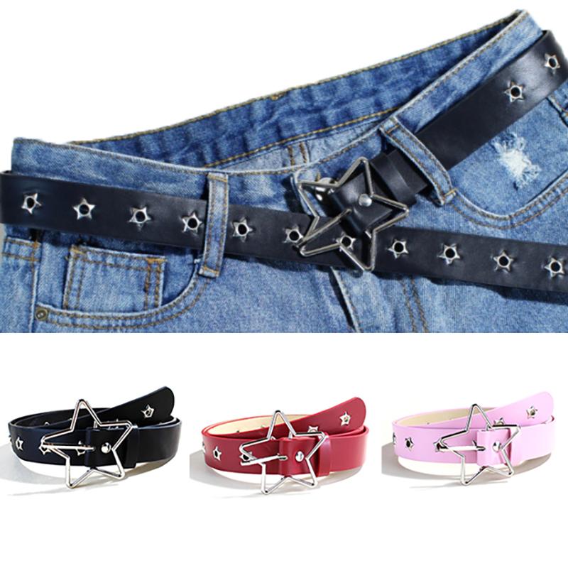 Creative Star Eye Rivet Belt Goth Style Pin Buckle Man/Woman Fashion Casual Punk Style Pu Leather Waistband For Jeans Y2K Belt