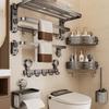 Vier-Saugnapf-Stanzfreier Wandmontage-Klappbarer Badezimmer-Handtuchhalter & Ablage