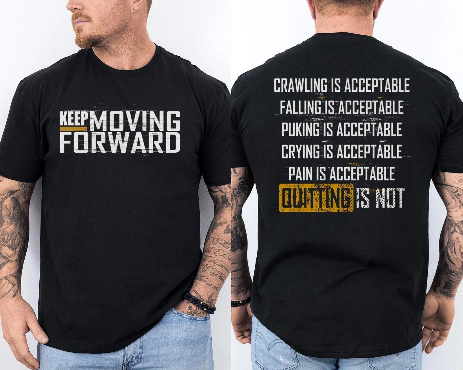 Фитнес-зал Продолжай двигаться вперед Осведомленность о психическом здоровье Футболка спереди и сзади 3XL