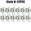 6-48PC High-End Metal Napkin Rings Diamond Pattern Leaf Motif Decorative Clips for Wedding Banquet Hotel Table Settings