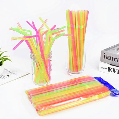 100-600 Peças Canudos de Plástico Descartáveis Coloridos Neon Dobráveis para Coquetel Casamento Festa de Aniversário Suprimentos de Natal