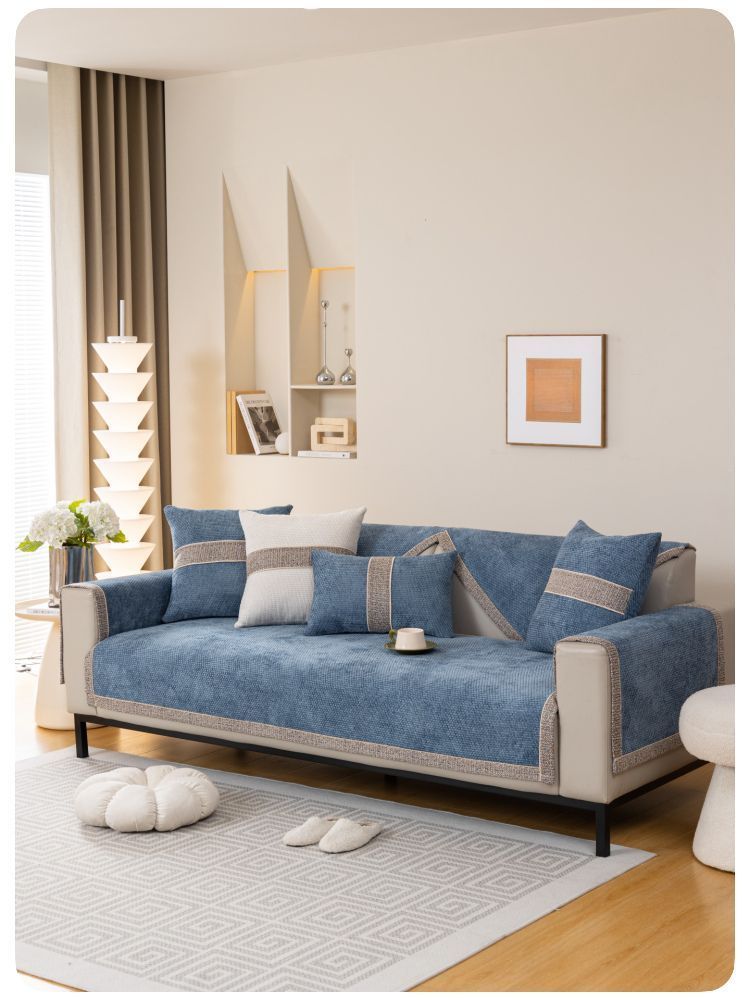 Luxe Bankkussen Anti-slip Meubel Stofbeschermer Doek Bank Handdoek Chenille Bankhoes voor Woonkamer Huisdecoratie 4 Seizoenen Universeel Zitkussen