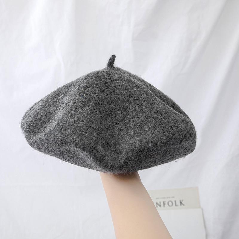 British retro woolen beret hat women's winter versatile fashion warm painter bud hat
