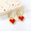 French Light Luxury White Shell Heart Ear Studs Ins Small Elegant Earrings