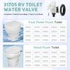 31705 RV Toilet Water Valve Kit - Fits Thetford Aqua-Magic V (High/Low Hand/Foot Flush) | Leak-Proof, Freeze-Resistant, Replaces 3, 31687, 31653