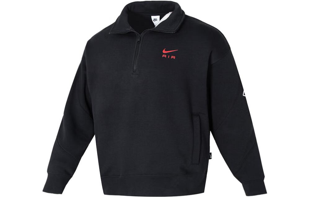 Nike Sweatshirts Men s Black Lapel Moderate Regular FN2156-010 L