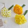 White Artificial Daffodil Flower Bouquet Fabric Flowers for Home Wedding Decor Bridal Bouquets Table Arrangement