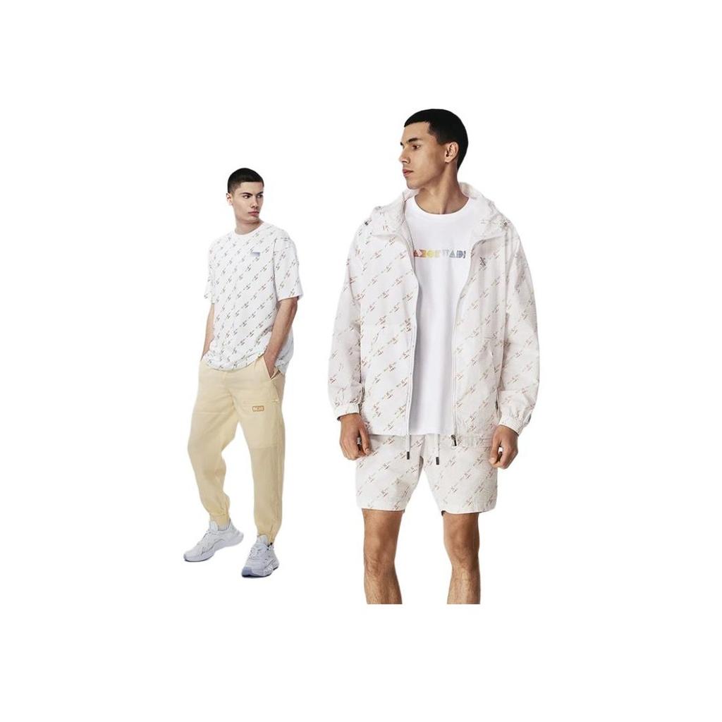 Li-Ning Wade Series Alphabet Print Lace-Up Casual Shorts Men Bottoms White AKSS429-2