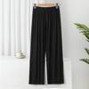 Women's High Waist Korean Style Wide-Leg Modal Pants - Versatile Summer Casual Straight-fit Trousers