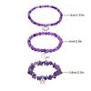 Gravel stone beads three-piece label bracelet simple new star moon pendant elastic rope bracelet