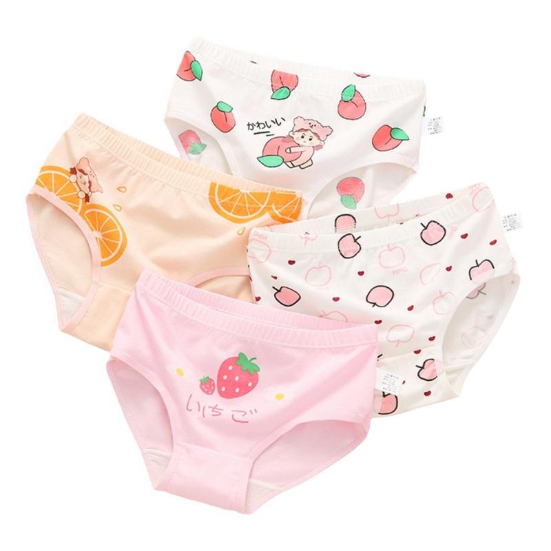 

4pcs Baby Girl Panties Printed Underwear Cotton Children s Briefs Kids Underpants XL