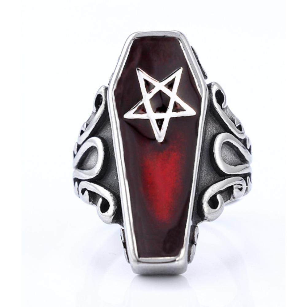 

Кольцо из смолы в виде гроба с черепом зомби для мужчин и женщин, унисекс-украшение в готическом стиле US size 16