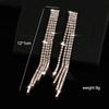Luxury Crystal Rhinestone Long Drop Dangle Tassel Earrings For Women Wedding Party Gift 2022 Fahsion Jewelry Gold Silver Color