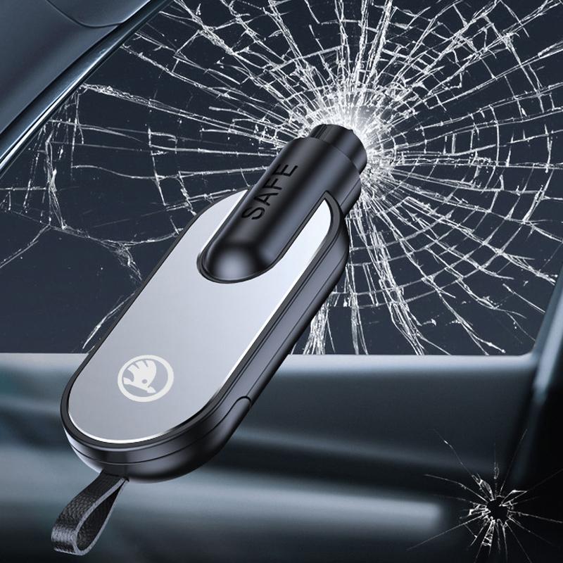 JKFB8 Car Emergency Glass Window Breaker Safety Hammer Seat Belt Cutter for Skoda Yeti Octavia Kamiq Kodiaq Karoq Superb Fabia Rapid