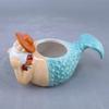 Creative mermaid ceramic succulent flower pot animal model cute bear elephant desktop mermaid potted plant ornament
