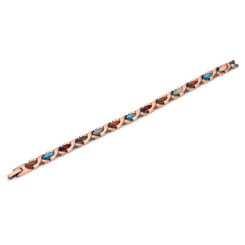 Zinc Alloy Magnetic Therapy Bracelet Women Men Geometric Waterdrop Design Vintage Copper Tone Jewelry Accessory