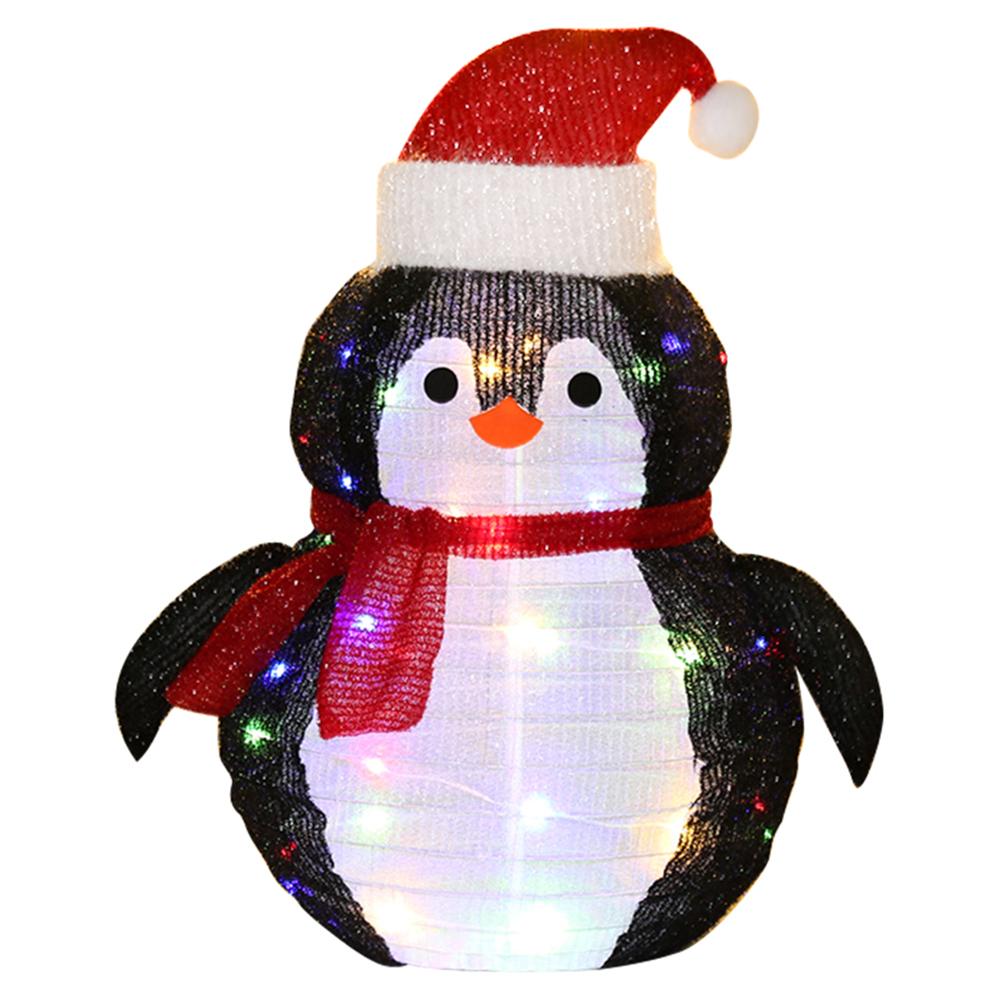 Christmas Cute Light String Decorations LED Glowing Snowman Light IP65 Waterproof Folding Ornament Lantern for Home Xmas Decor
