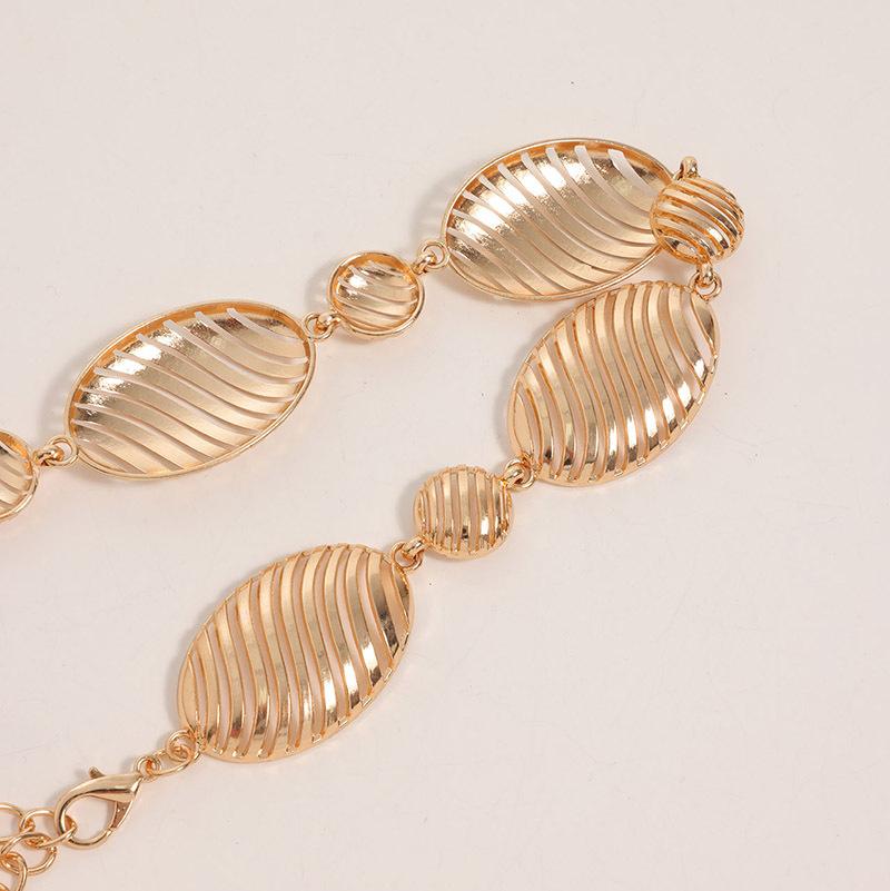 A New Style of High-end Women's Waist Chain with Metal Hollowed-out Patterns and Geometric Designs