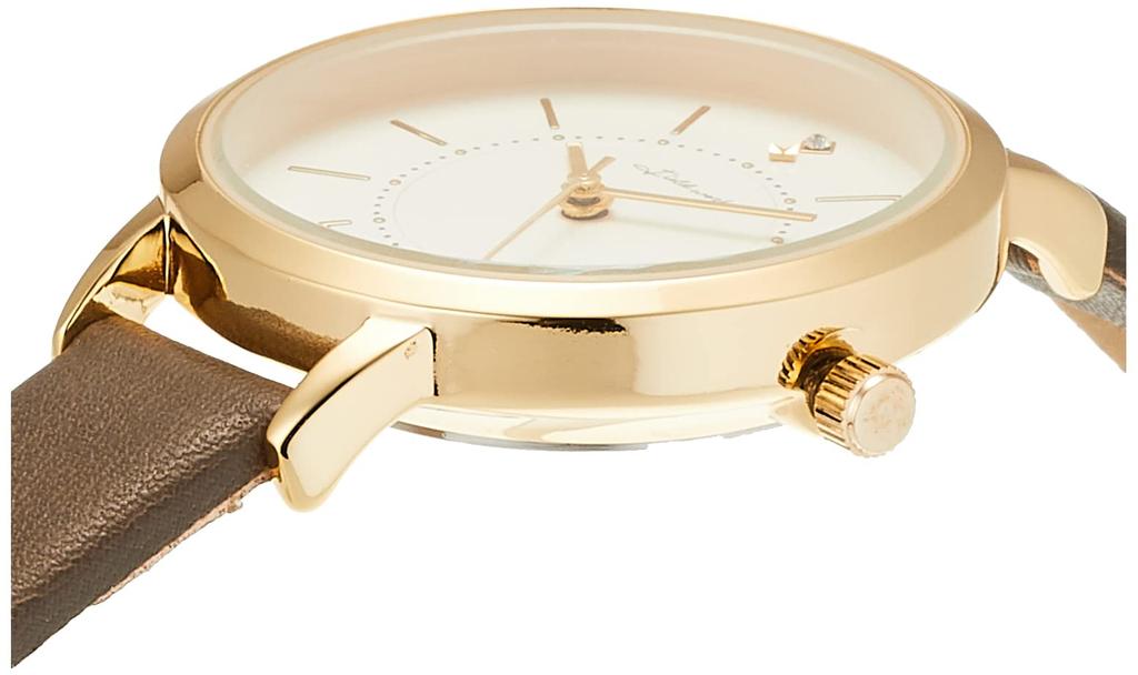 [Fieldwork] Watch Analog Simple Gold Leather Strap JN001-5 Women's Brown