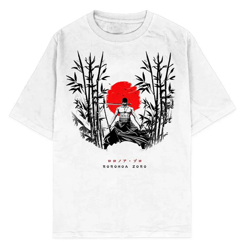 Men Casual Oversized Washed Harajuku Tshirt Washed Japanese Anime One Piece Graphic Loose Streetwear Black Tops Tees