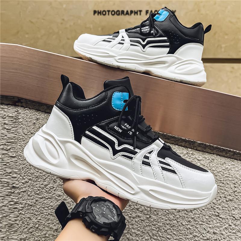 

High-top men s shoes autumn and winter new outdoor leisure sports running shoes men s fashion Hong Kong style dad shoes 39