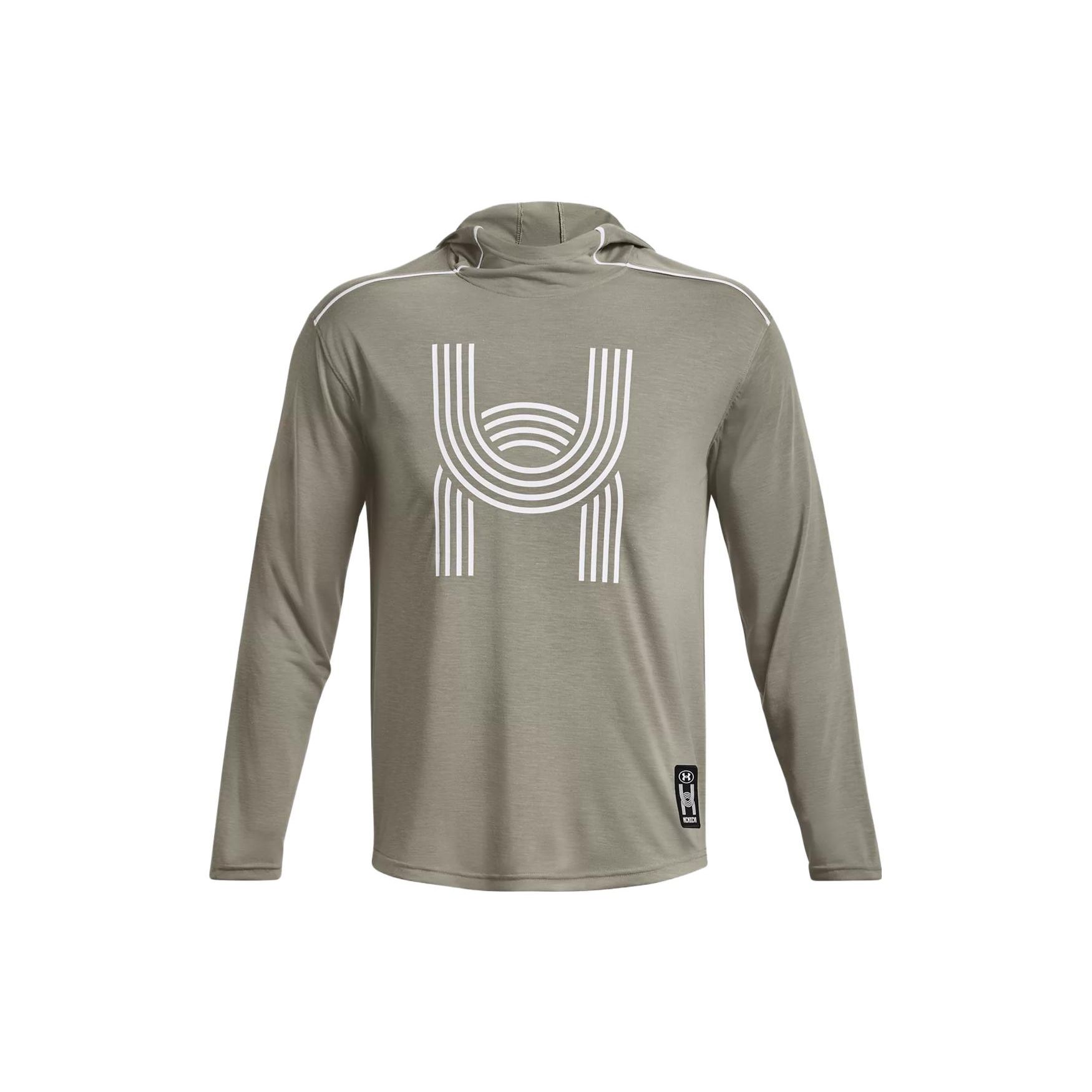 Under Armour Logo Print Casual Sports Hoodie Men Forest-Green 1380963-504 L