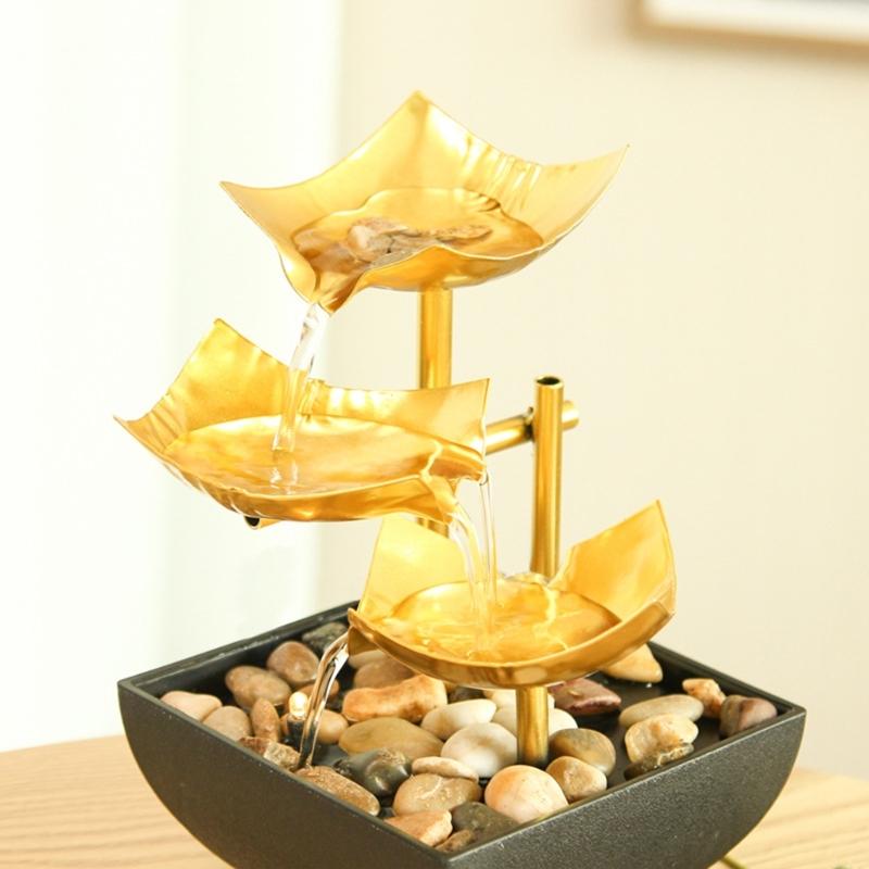 Desktop Fountain With Natural Stones And Soothings Waterfall Sound USB Operated Home Decoration Gift