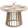 Round Dining Table For 4 To 6 People Ø 120 X 75 Cm Kitchen Table With Robust Slat Base Natural Wood