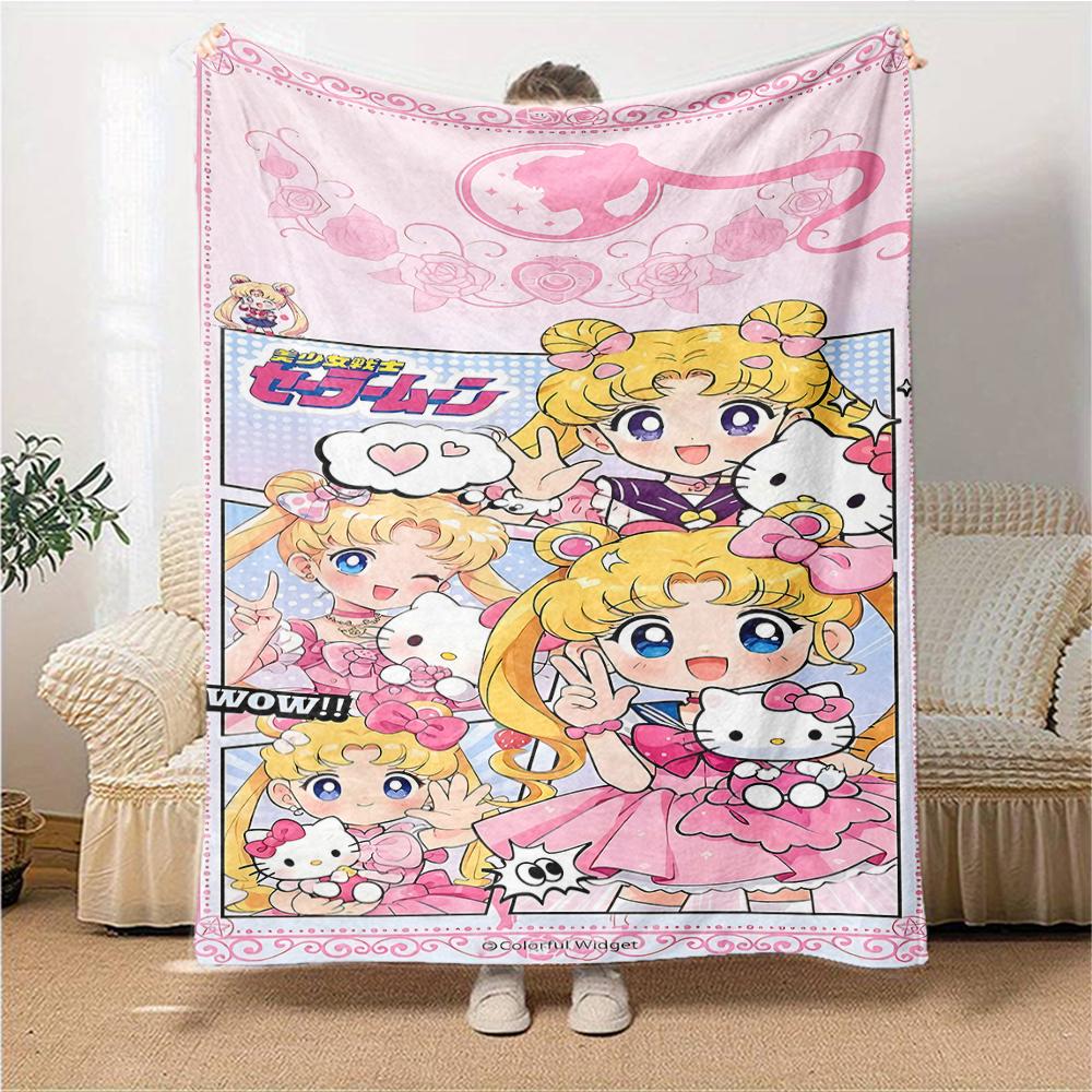 1Pc Moonlit Sailor Princess Blanket For Couch Bed Plush Cozy Fuzzy Blanket Super Soft Warm Blankets For Fall And Winter 0918242