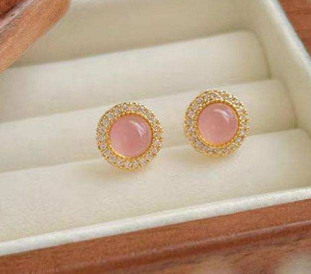 S925 Silver Pink Chalcedony and Pearl Jewelry Set: Bracelet, Necklace, Ring, Earrings - Perfect Gift for Girlfriends & Besties