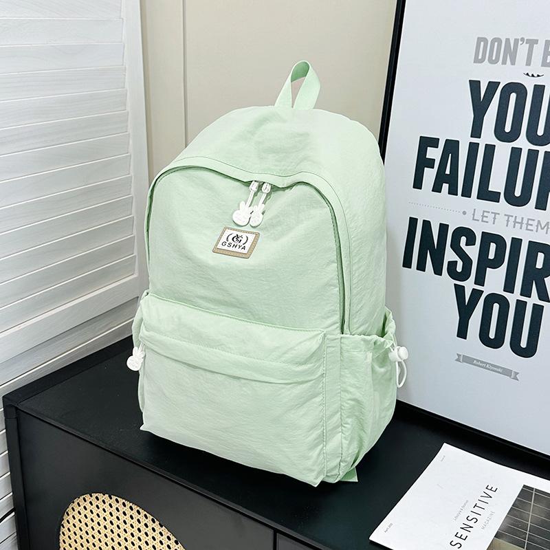 Korean Ins Style Schoolbag Female College Student Large Capacity Solid Color Simple Travel Backpack High School Student Class Backpack