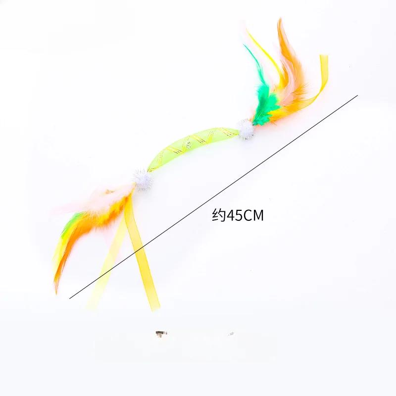 Cat Toys Colorful Hoses Feathers Cat Teasing Sticks Bite Resistant Interactive Toys And Fun For Cats Toys And Pet Supplies