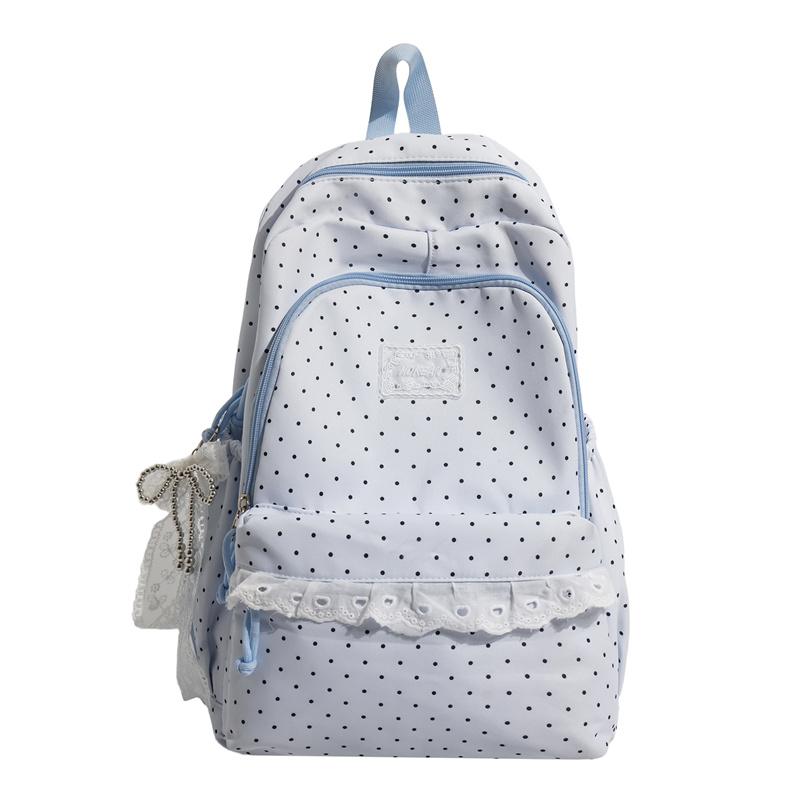 College-Stil Wellenpunkt Student Schulrucksack Damen Spitze Rucksack
