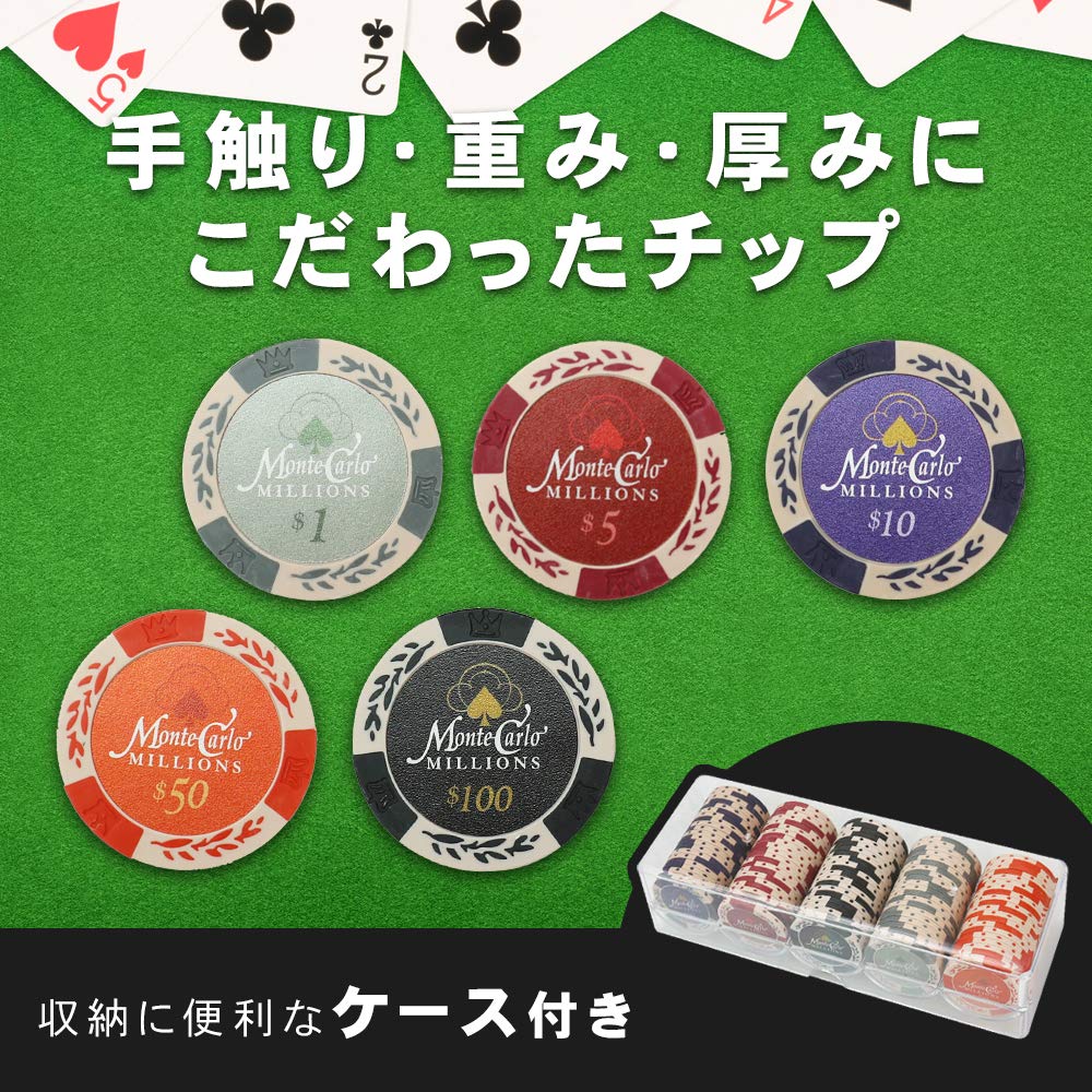 cam Poker Chip Set Casino Playing Cards Board Game Heavy Feel of 100 Pieces in 5 (Set Types)