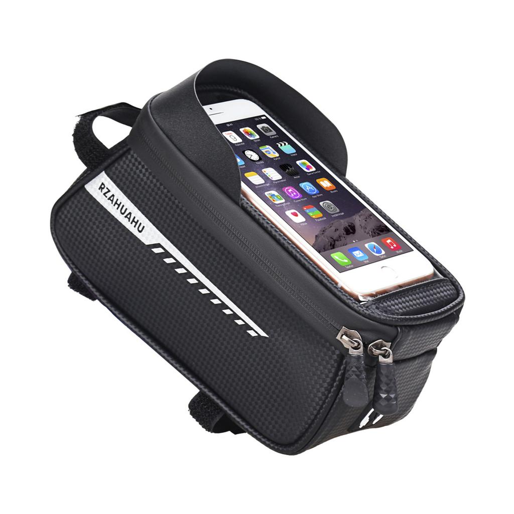 Waterproof Bicycle Phone Mount Bags Front Frame Top Tube Bag with Touchscreen Phone Holder Case Cycle Bike Tool Storage Bag Pack