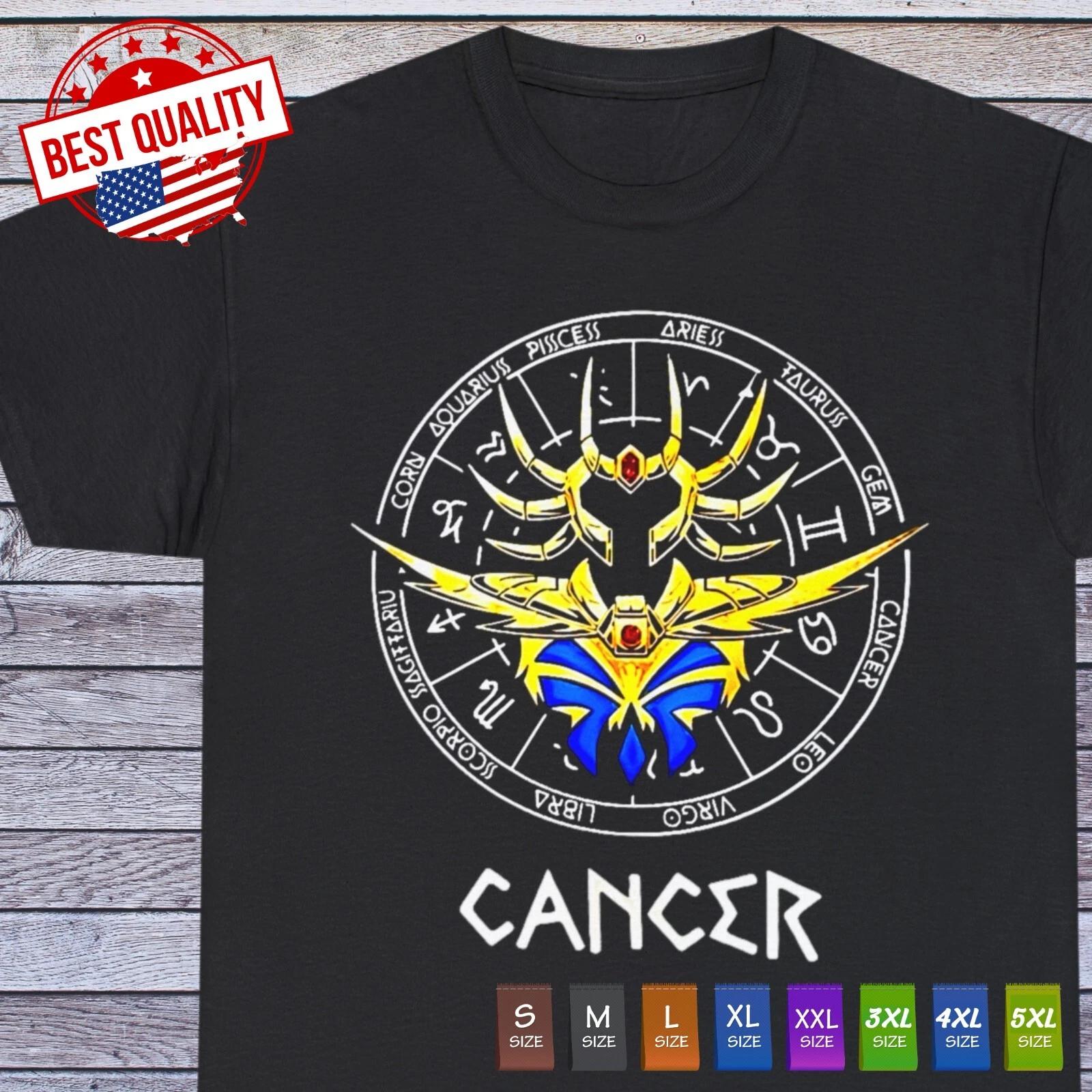 

Cancer Zodiac T Shirt 90s Anime Clothing Manga Japanese Tee Otaku Birthday Gift 2XL