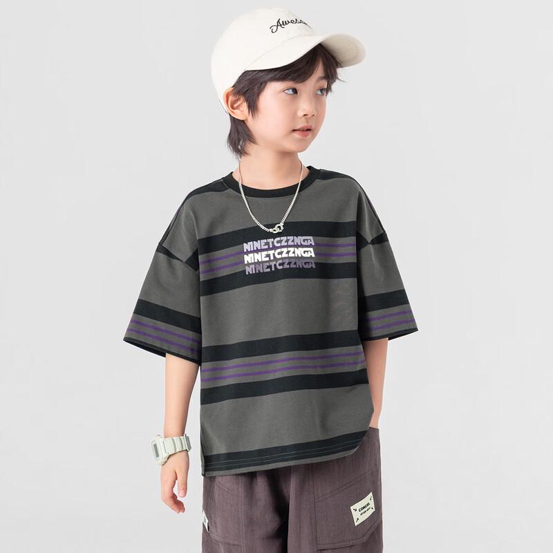 Boys' American Retro Striped Short-Sleeve T-Shirt