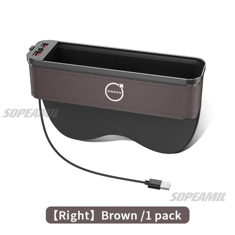 Volvo XC40 XC60 XC70 XC90 S40 S60 S80 S90 C30 V40 V50 V60 V70 V90 Car Seat Gap Slot Crevice Storage Box USB Charging Organizer