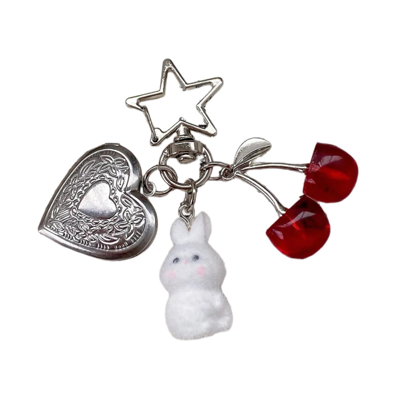 

Кролик Вишневая Рамка Брелок Инс Стиль Художественный Дизайн Легкий Прочный Аксессуар для Ключей для Сумок и Ключей от Машины белый