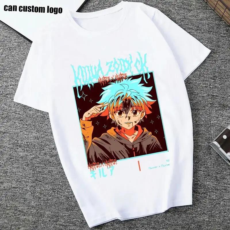 Fashion Anime Hunter X Hunter Killua Zoldyck T Shirt Women Casual Harajuku Short Sleeve Crew Neck Unisex T Shirt Women Clothing