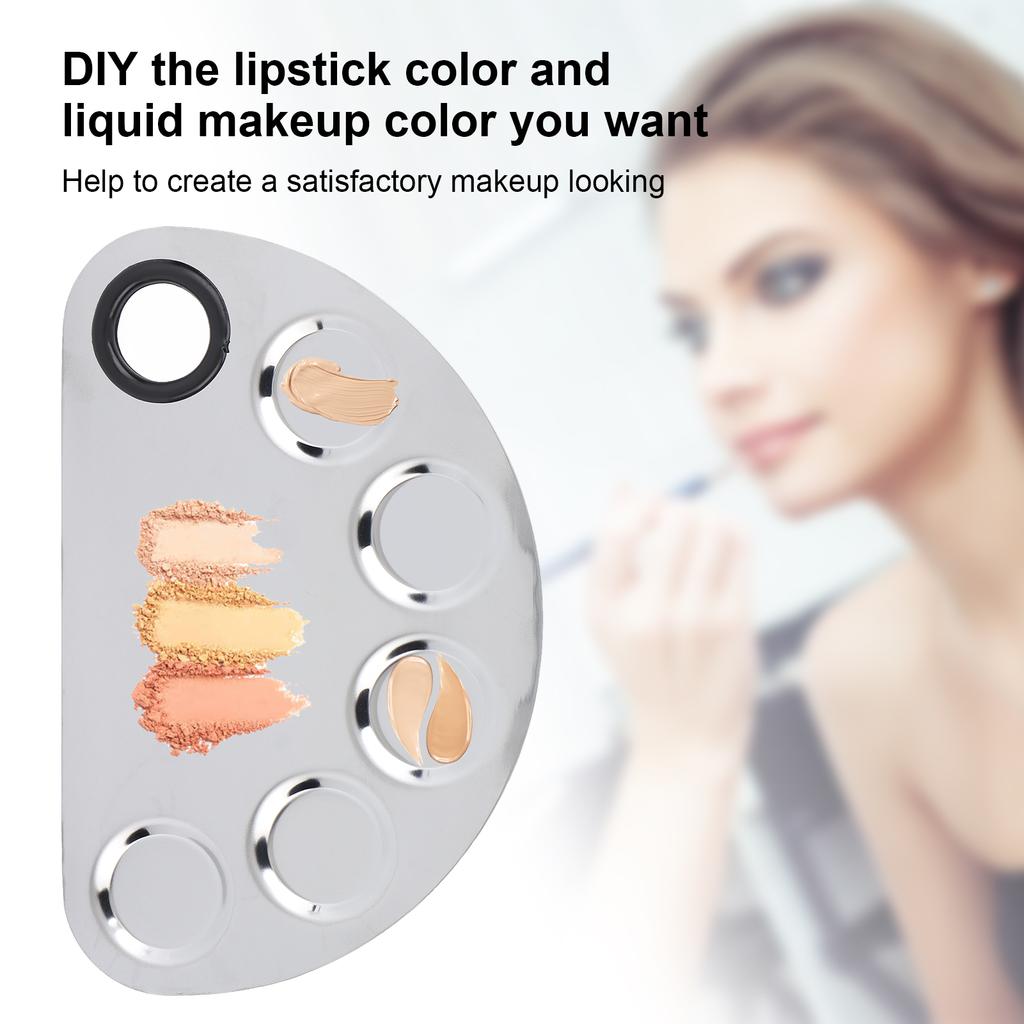 Makeup Mixing Palette Stainless Steel Spatula Paint Pigment Lipstick Color Blending Plate