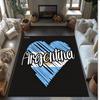 Argentina National Football Team Printed Flannel Area Rug Non Slip Soft Polyester Floor Carpet Indoor Decor Mat for Bedroom Living Room Sofa
