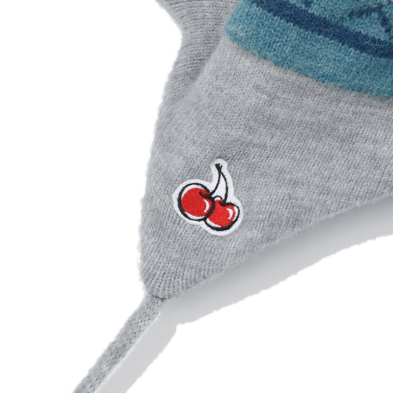 KIRSH Cherry Bohemian Pom-Pom Cap [Blue]