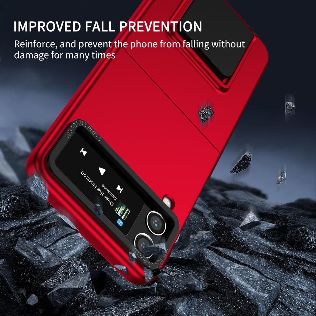 Dustproof Hard Phone Accessories Case For Samsung Galaxy Z Flip4 Flip 4 Flip3 5g Flip 3 Zflip4 Zflip3 Kickstand Protective Cover