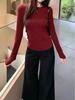 Women's Double-sided Thermal Base Layer Shirt - Round Neck, Brushed, Warm, Solid White T-Shirt for Autumn/Winter, 2025 New Style