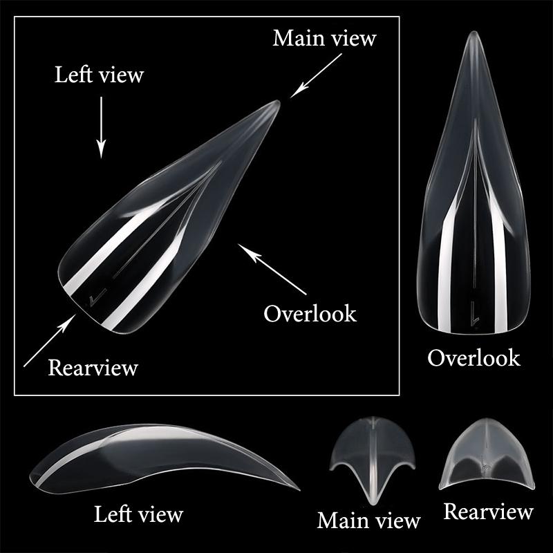 3D Eagle Claw Curved Fake Reusable Nails Full Cover Press On Nail Forms Molds Crystal Nail Extension Tip Suitable For Poly Nail