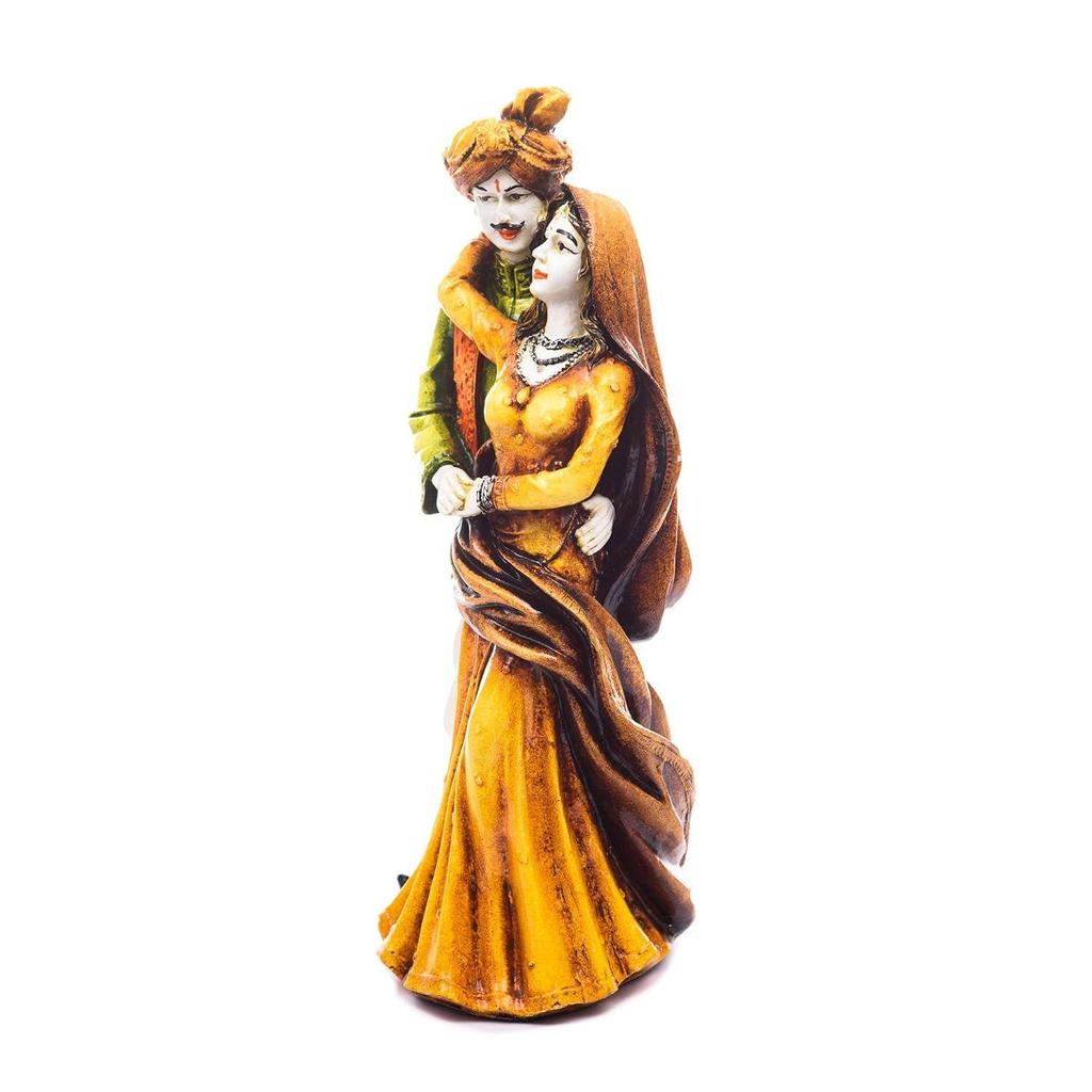 Handwerkskunst Prunkstück Heimdeko Rajasthanischer Mann und Frau Statue Dekoratives Geschenk