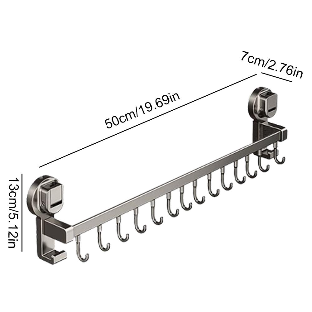 Kitchen Organizer Wall Mounted Kitchen Hook Rack Self Adhesive Rail Kitchen Utensils Rack for Kitchen Utensil Accessories