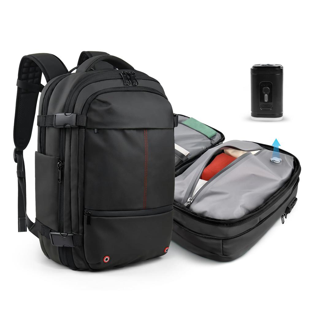 Vacuum Compression 55L with Business Travel Large Fits for and Business Trips [travel inspira] Backpack, TSA-Approved, Anti-Theft, Pump, Backpack,